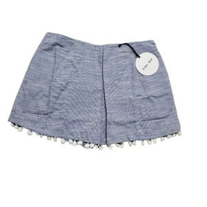 Line & Dot Pom Pom skort in midnight blue